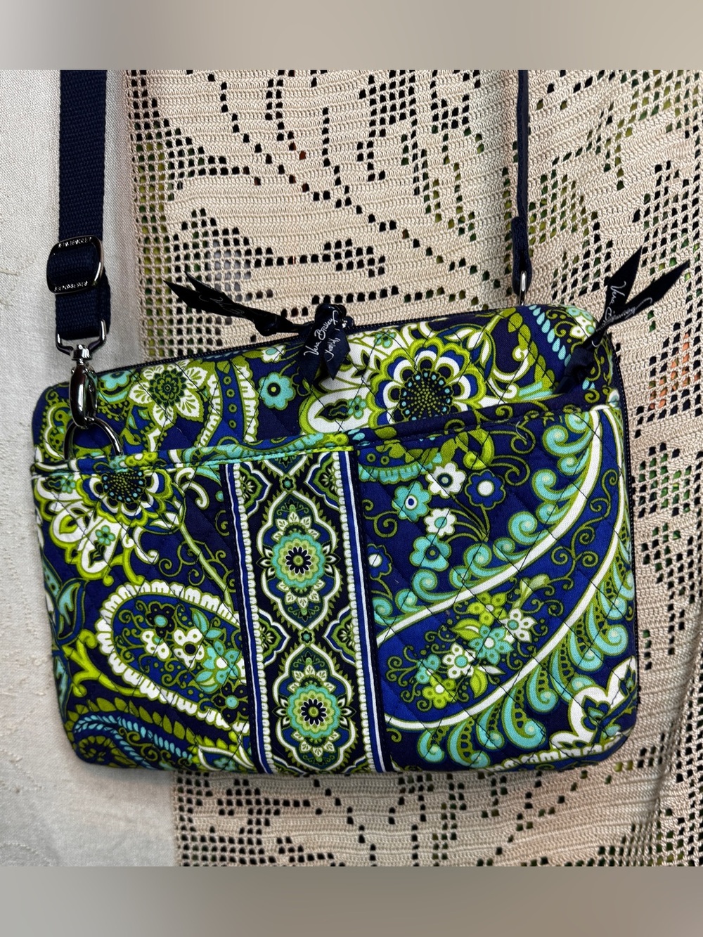 Vera Bradley Rhythm & Blues MINI Laptop Portfolio iPad Tablet Hard Case  EUC